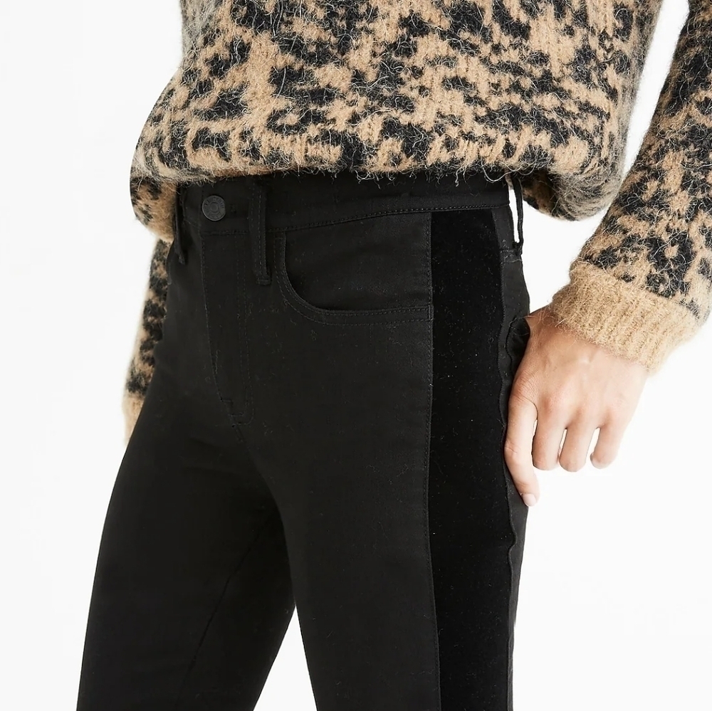 Madewell 9" Mid-Rise Skinny Jeans: Velvet Tuxedo Stripe Edition